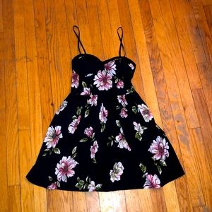 Floral Black Flowy Dress